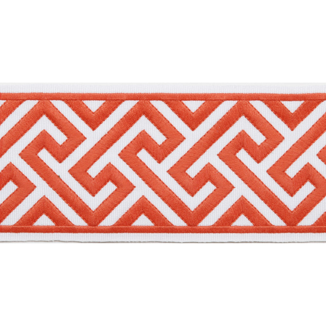Melrose Emb Tape Papaya by Magnolia Trim - 51% Fibranne, 49% Polyester China Horizontal: and Vertical: 3.5 - Fabric Carolina -