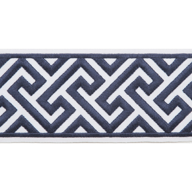 Melrose Emb Tape Royal by Magnolia Trim - 51% Fibranne, 49% Polyester China Horizontal: and Vertical: 3.5 - Fabric Carolina -