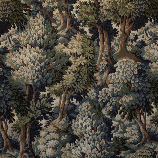 Aubusson Forest Deep Woods by RM CoCo Fabric Painter's Palette Cerulean Blue to Viridian Green 100% Cotton See Sample 51000 Horizontal: 27 and Vertical: 36 54 - Fabric Carolina -