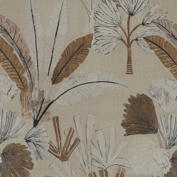 Palm Garden Butterscotch by RM CoCo Fabric Gemstones II Imperial Topaz to Tibetan Coral 59% Polyester 41% Viscose See Sample 0 Horizontal: 26.18 and Vertical: 31.5 54 - Fabric Carolina -