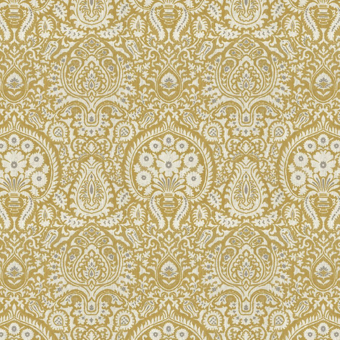 Shiraz Damask Gold Rush by RM CoCo Fabric Painter's Palette Titanium White To Lamp Black 92% Polyester 8% Linen See Sample 0 Horizontal: 12.99 and Vertical: 15.75 55.9 - Fabric Carolina -
