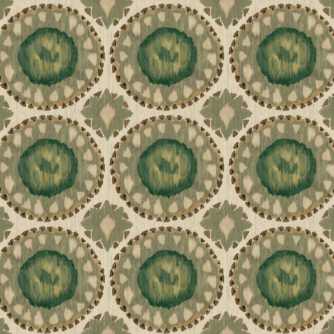 Toltec Medallion Wasabi by RM CoCo Fabric Painter's Palette Cerulean Blue to Viridian Green 100% Cotton See Sample 30000 Horizontal: 9 and Vertical: 8.4 55.5 - Fabric Carolina -