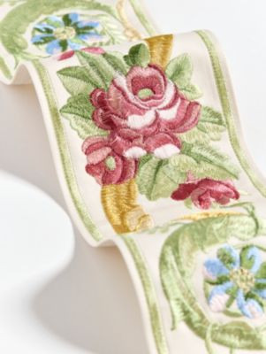Reine Embroidered Tape Multi Bloom SCT33420004 by Scalamandre Trim THE METROPOLITAN MUSEUM OF ART 52% COTTON 48% VISCOSE INDIA LIGHT DUTY Horizontal: 23" and Vertical: 0" 4 - Fabric Carolina -
