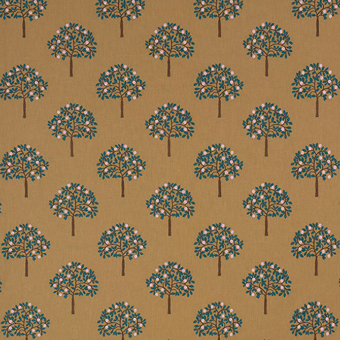 Arbor View Ochre by Carole Fabric English Garden Base: 52% Polyester, 48% Cotton Embr: 100% Polyester 60,000 Wyzenbeek Double Rubs 6 1/4" V, 7 3/4" H 54 1/2*" - Fabric Carolina -