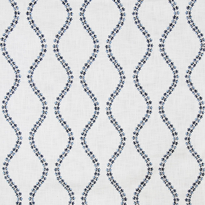 Garden Market Oceana by Carole Fabric English Garden Base: 100% Cotton Embr: 100% Viscose N/A 7 7/8" V, 6 1/4" H 52*" - Fabric Carolina -