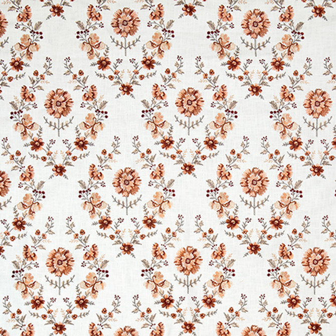 Turn The Page Rose Blush by Carole Fabric English Garden Base: 100% Cotton Embr: 100% Viscose N/A 15 3/8" V, 12 1/2" H HD 50 1/2*" - Fabric Carolina -