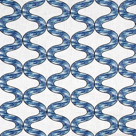 Curves Ahead Ocean by Carole Fabric Go West Base 90% Polyester, 10% Linen Embr 100% Spun Polyester N/A 5 1/8" V, 8" H 51 1/2*" - Fabric Carolina -