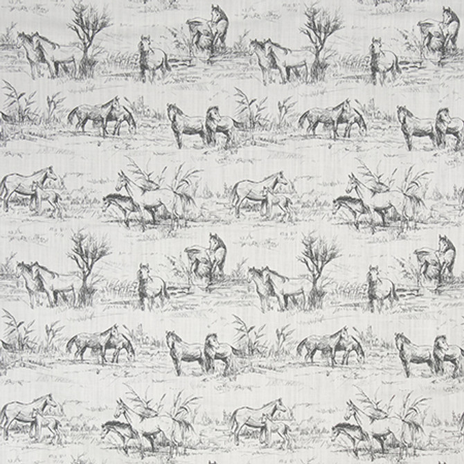 Horse Around Ink by Carole Fabric Well Suited 97% Cotton, 3% Linen 20,000 Wyzenbeek Double Rubs 17 3/4" V, 18" H 57" - Fabric Carolina -