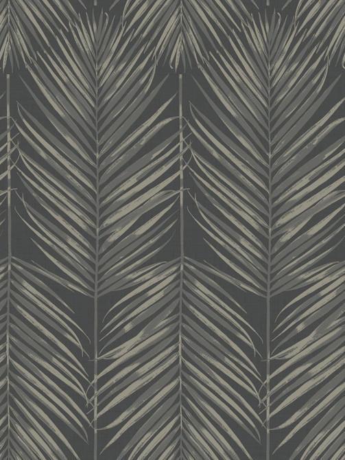 Paradise Palm Black Sands by Seabrook Wallpaper Beach House United States 60.75 36" 27" - Fabric Carolina -