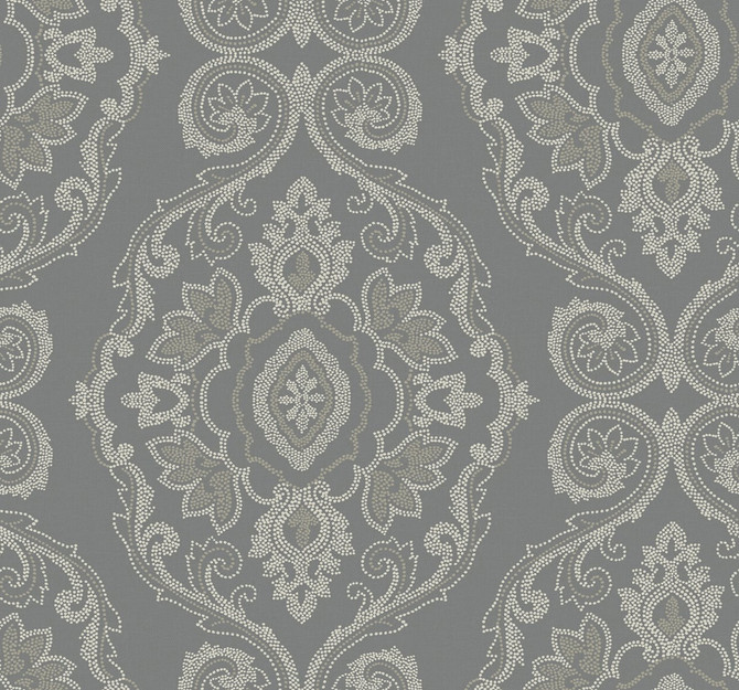 Nautical Damask Black Sands by Seabrook Wallpaper Beach House United States 60.75 25.2" 27" - Fabric Carolina -