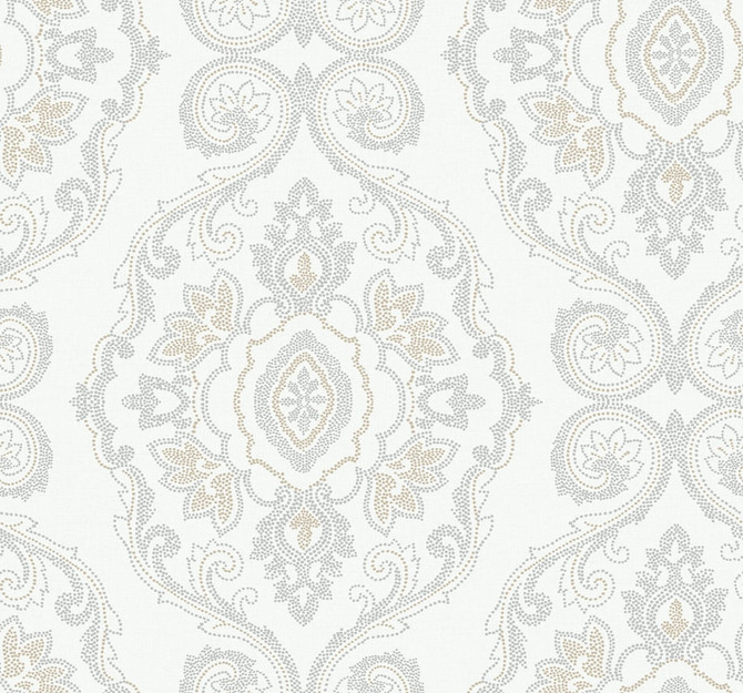 Nautical Damask Sand Dunes by Seabrook Wallpaper Beach House United States 60.75 25.2" 27" - Fabric Carolina -