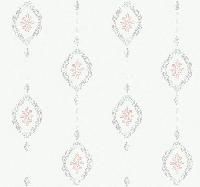 Sand Dollar Stripe Pink Sunset by Seabrook Wallpaper Beach House United States 60.75 25.2" 27" - Fabric Carolina -