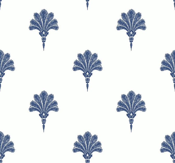 Summer Fan Coastal Blue by Seabrook Wallpaper Beach House United States 60.75 12.6" 27" - Fabric Carolina -