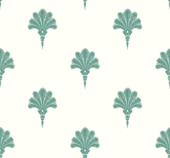 Summer Fan Tropic Green by Seabrook Wallpaper Beach House United States 60.75 12.6" 27" - Fabric Carolina -
