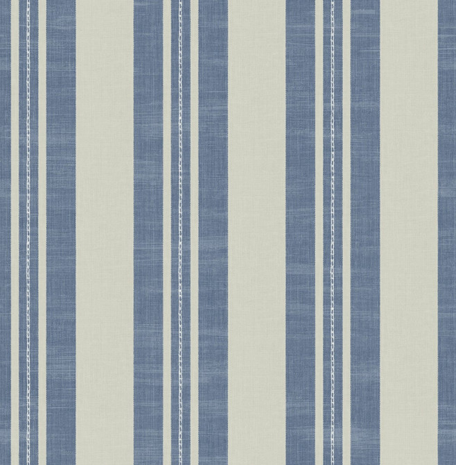 Linen Stripe Denim and Soft Gray by Seabrook Wallpaper Day Dreamers United States 56.12 20.87" 20.5" - Fabric Carolina -