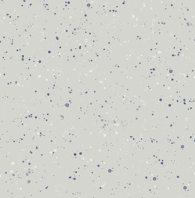 Paint Splatter Gray and Midnight Blue by Seabrook Wallpaper Day Dreamers United States 56.12 20.87" 20.5" - Fabric Carolina -