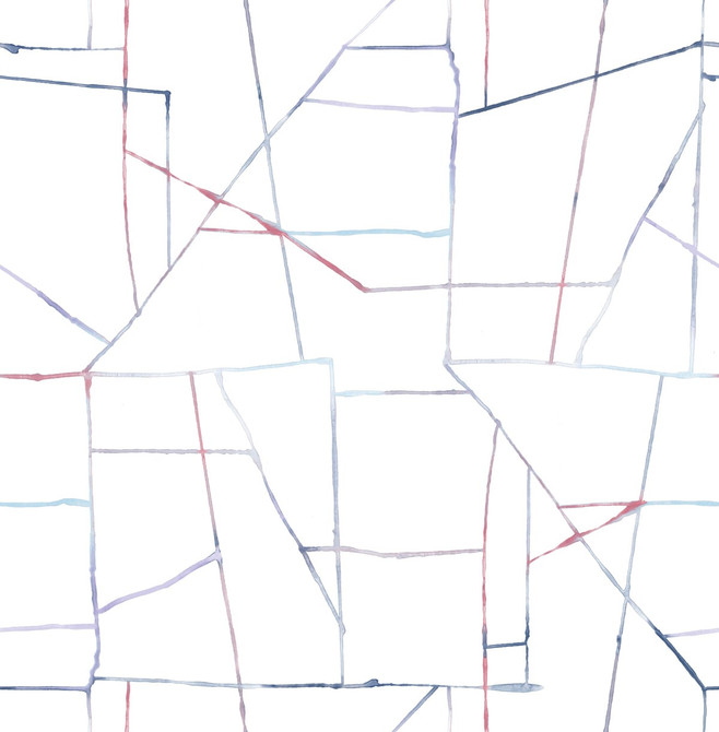 Geo Creative Purple, Red, and Blue by Seabrook Wallpaper Day Dreamers United States 56.12 20.87" 20.5" - Fabric Carolina -