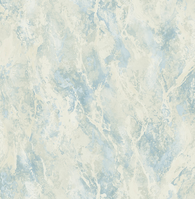 Paint Splatter Metallic Powder Blue and Cream by Seabrook Wallpaper French Impressionist United States 56.12 20.87" 20.5" - Fabric Carolina -