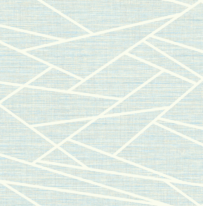 Cecita Puzzle Baby Blue and White by Seabrook Wallpaper Lugano United States 56.05 20.87" 20.5" - Fabric Carolina -