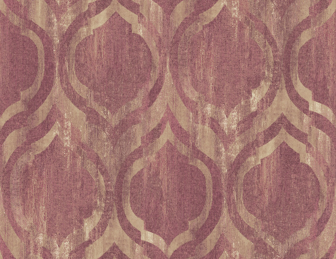 Old Danube Ogee Wine and Gold by Seabrook Wallpaper Lugano United States 60.75 20.87" 27" - Fabric Carolina -