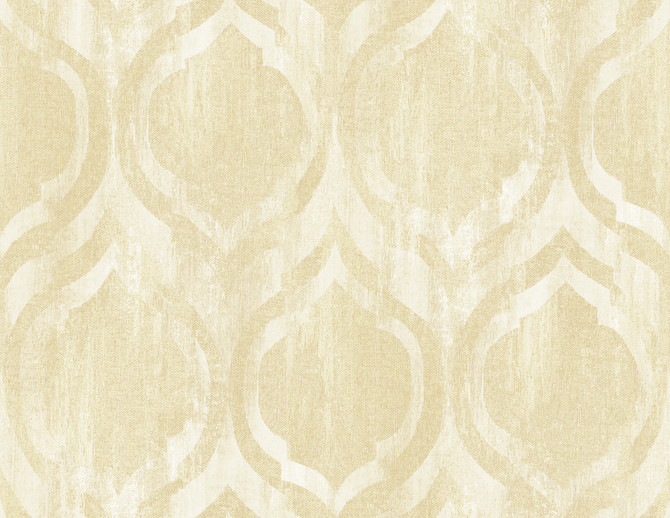 Old Danube Ogee Gold and Off-White by Seabrook Wallpaper Lugano United States 60.75 20.87" 27" - Fabric Carolina -