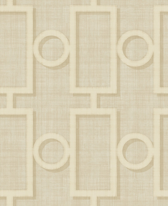 Adorn Geo Tan and Off-White by Seabrook Wallpaper Nouveau Luxe United States 56.05 25.2" 20.5" - Fabric Carolina -