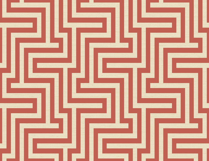 Martinique Rust Orange and Off-White by Seabrook Wallpaper Tortuga United States 60.75 10.4" 27" - Fabric Carolina -