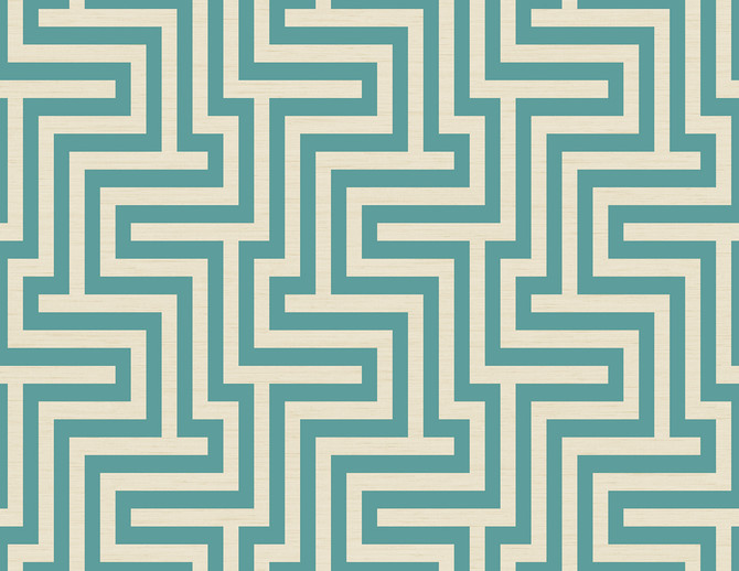 Martinique Sea Green and White by Seabrook Wallpaper Tortuga United States 60.75 10.4" 27" - Fabric Carolina -