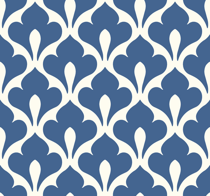 Grenada Prussian Blue and White by Seabrook Wallpaper Tortuga United States 60.75 8.4" 27" - Fabric Carolina -