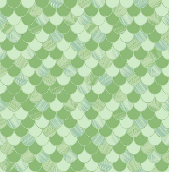 Catalina Scales Pear Green, Mint, and Metallic by Seabrook Wallpaper Tortuga United States 56.05 20.87" 20.5" - Fabric Carolina -