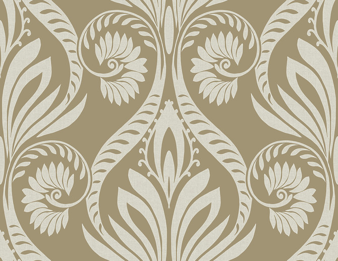 Bonaire Metallic Gold and Off-White by Seabrook Wallpaper Tortuga United States 60.75 20.87" 27" - Fabric Carolina -