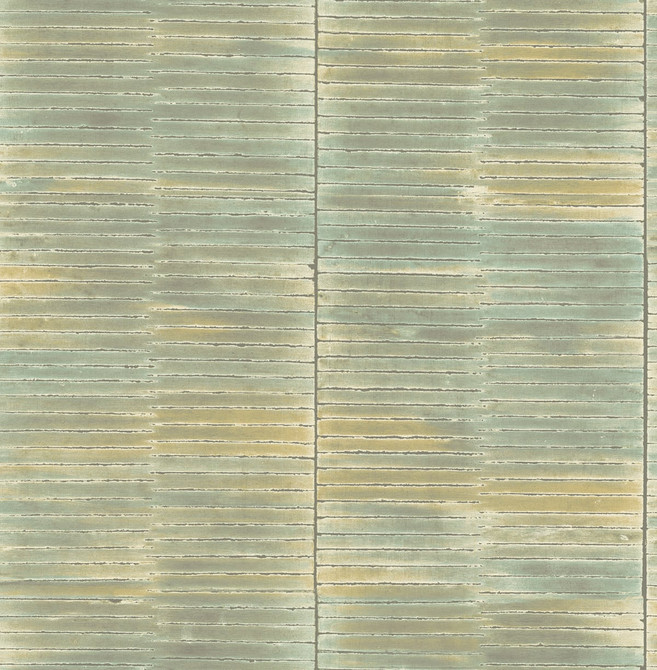 Dynasty Bamboo Sage and Metallic Pearl by Seabrook Wallpaper Koi United States 56.05 20.87" 20.5" - Fabric Carolina -