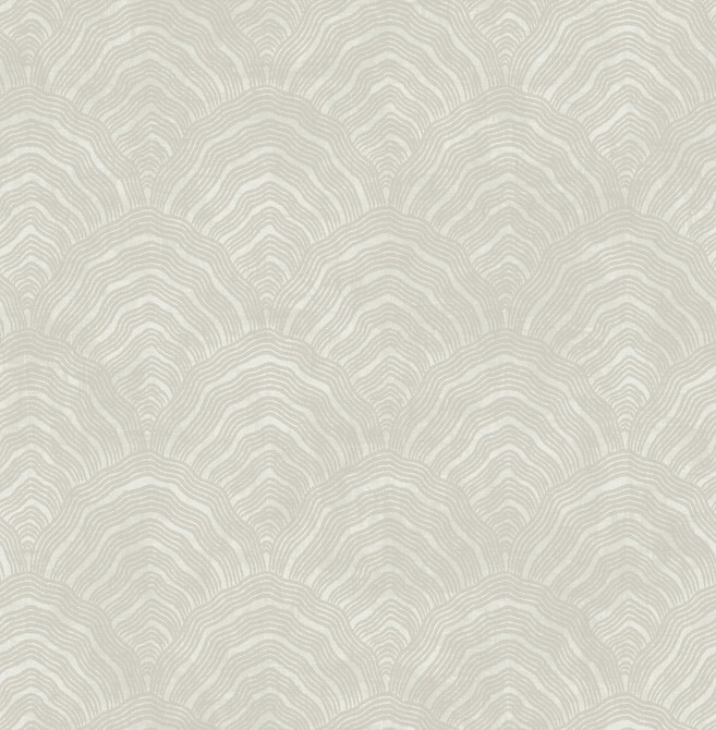Confucius Scallop Linen and Metallic Pearl by Seabrook Wallpaper Koi United States 56.05 20.87" 20.5" - Fabric Carolina -