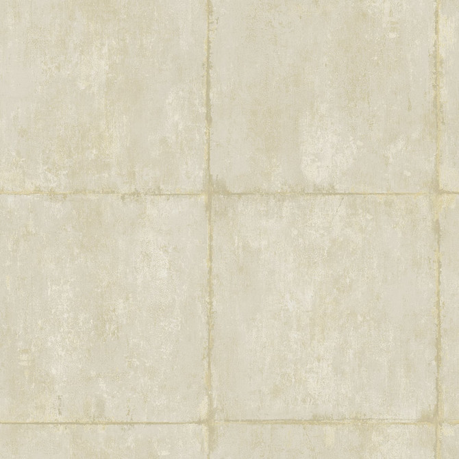 Great Wall Blocks Metallic Gold and Off-White by Seabrook Wallpaper Koi United States 60.75 27" 27" - Fabric Carolina -