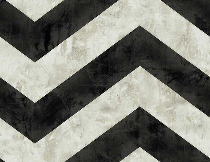Hubble Chevron Metallic Ebony and Ivory by Seabrook Wallpaper Avant Garde United States 60.75 20.87" 27" - Fabric Carolina -