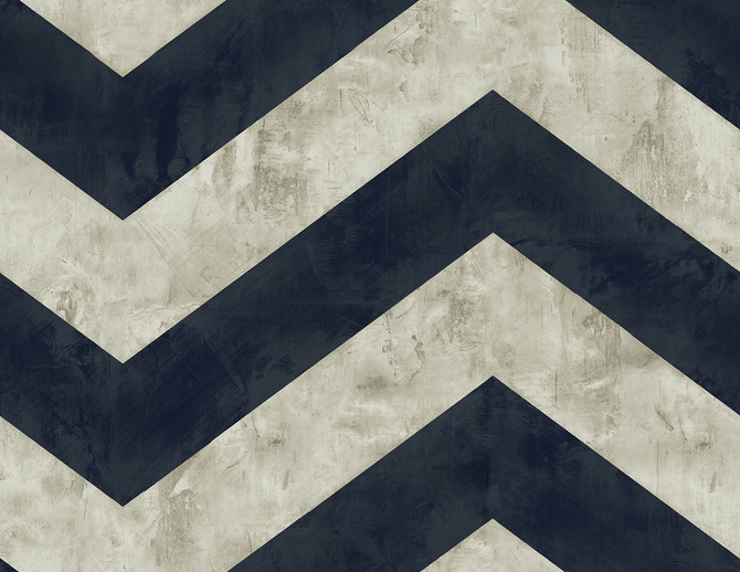 Hubble Chevron Metallic Midnight Blue by Seabrook Wallpaper Avant Garde United States 60.75 20.87" 27" - Fabric Carolina -