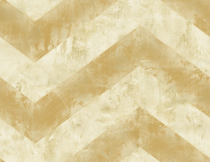 Hubble Chevron Metallic Gold and White by Seabrook Wallpaper Avant Garde United States 60.75 20.87" 27" - Fabric Carolina -