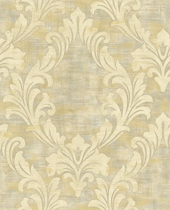 Kepler Damask Metallic Pearl and Gold by Seabrook Wallpaper Avant Garde United States 56.05 25.2" 20.5" - Fabric Carolina -