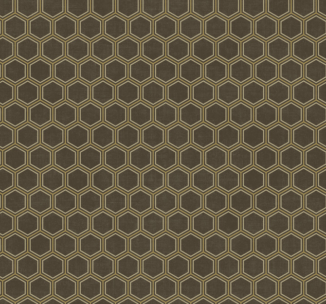 Curie Geo Metallic Gold and Espresso by Seabrook Wallpaper Avant Garde United States 60.75 3.6" 27" - Fabric Carolina -