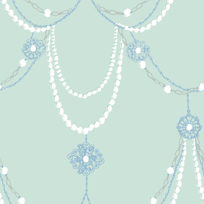 Dressed Up Drape Teal and Periwinkle by Seabrook Wallpaper Playdate Adventure United States 56.05 20.87" 20.5" - Fabric Carolina -