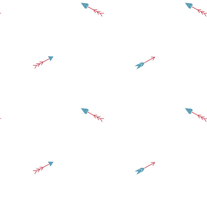 Hearts and Darts Cerulean and Crimson by Seabrook Wallpaper Playdate Adventure United States 56.05 10.43" 20.5" - Fabric Carolina -