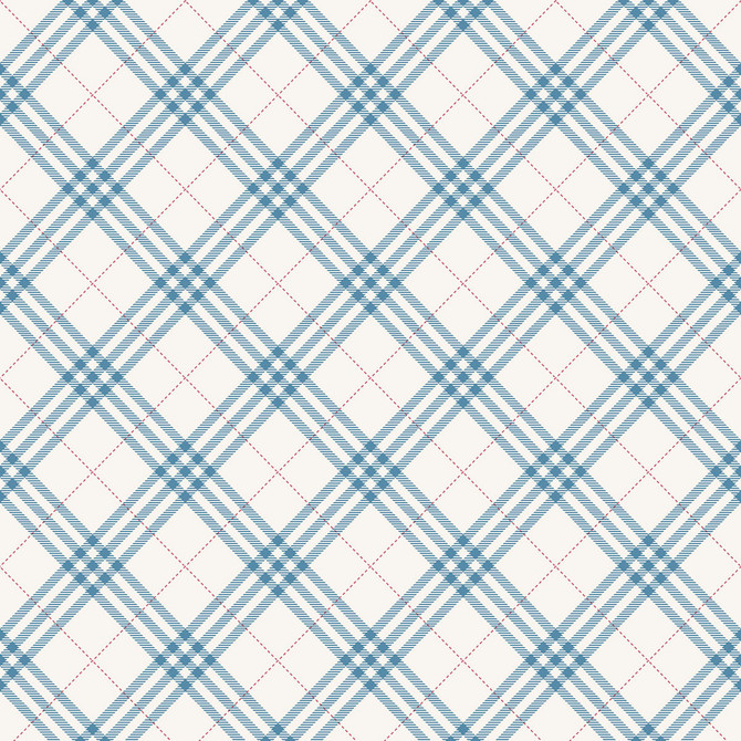 Diagonal Plaid Cerulean and Crimson by Seabrook Wallpaper Playdate Adventure United States 56.05 5.2" 20.5" - Fabric Carolina -