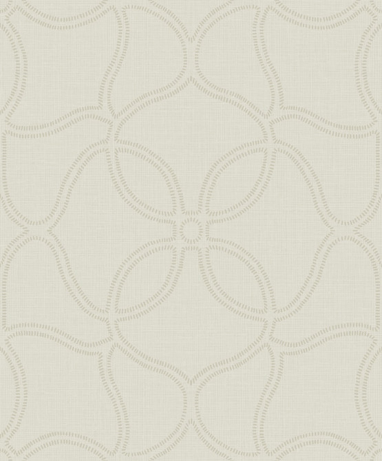 Geo Lattice Alabaster and Tan by Seabrook Wallpaper Aura Netherlands 56.05 25.2" 20.5" - Fabric Carolina -