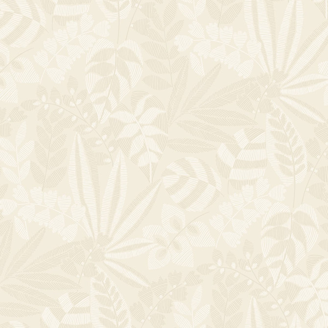Botanica Striped Leaves Sand Dune and Ivory by Seabrook Wallpaper Boho Rhapsody United States 60.75 25.2" 27" - Fabric Carolina -