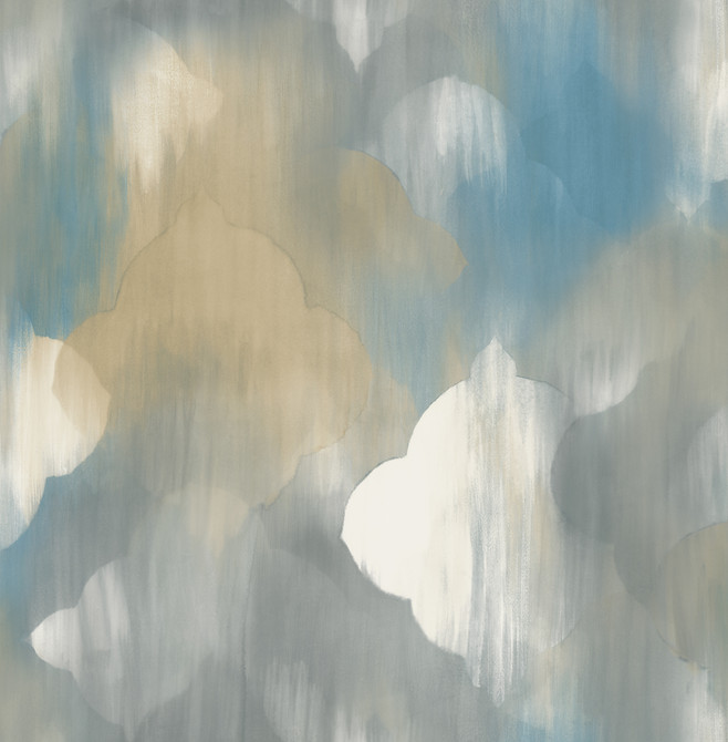 Rainbow Clover Gold, Brown, & Blue by Seabrook Wallpaper L'Atelier de Paris United States 56.05 20.87" 20.5" - Fabric Carolina -