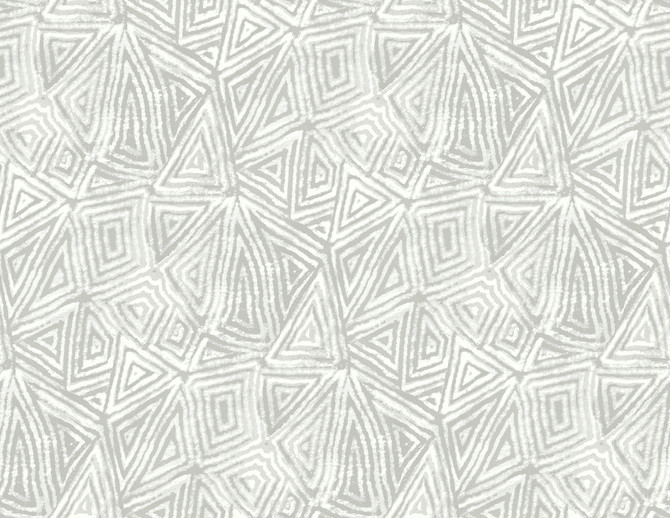 African Geo Metallic Silver & Off-White by Seabrook Wallpaper L'Atelier de Paris United States 60.75 20.87" 27" - Fabric Carolina -