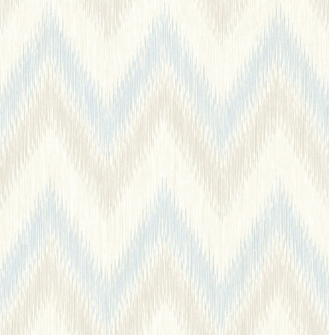 Regent Flamestitch Stringcloth Sky Blue and Arrowroot by Seabrook Wallpaper Luxe Retreat United States 56.05 20.87" 20.5" - Fabric Carolina -