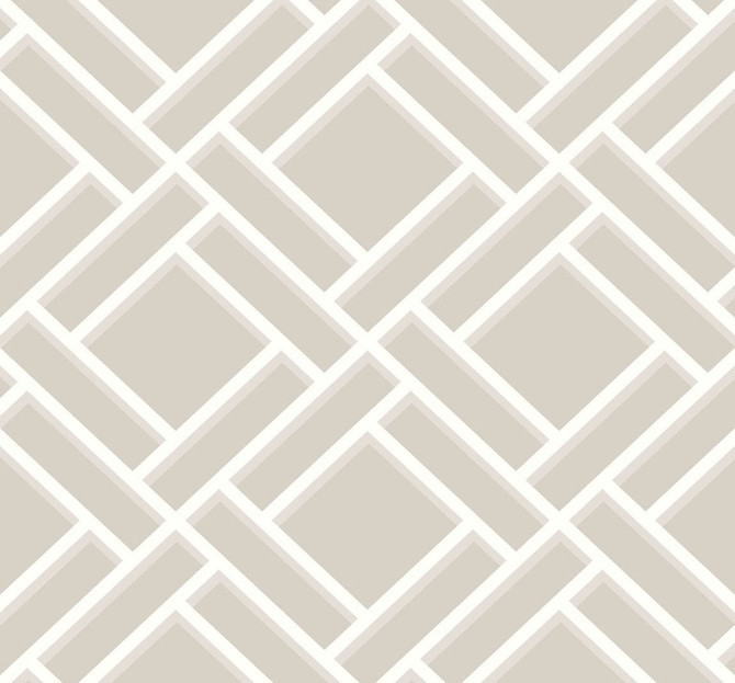 Block Trellis Cove Gray and Fog by Seabrook Wallpaper Luxe Retreat United States 60.53 12.6" 27" - Fabric Carolina -