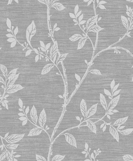 Leaf Trail Metallic Silver & Glass Beads by Seabrook Wallpaper Essential Textures Netherlands 56.05 25.2" 20.5" - Fabric Carolina -