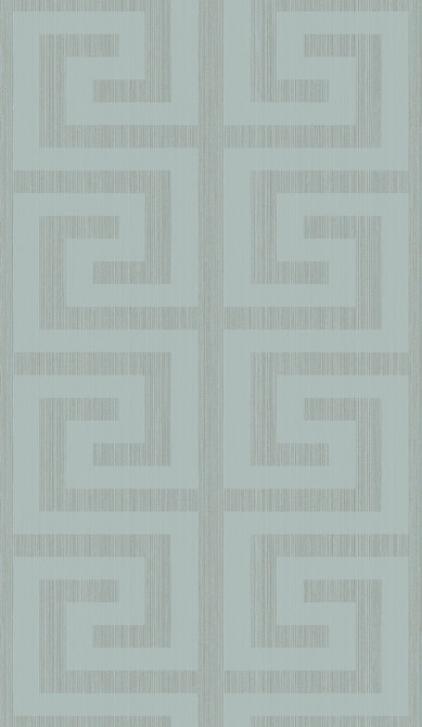 Greek Key Metallic Sea Green by Seabrook Wallpaper Essential Textures Netherlands 56.05 9" 20.5" - Fabric Carolina -